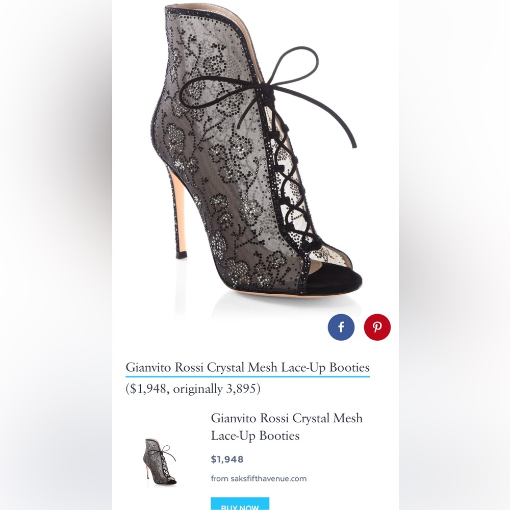 GIANVITO ROSSI
Rhinestones & Patent Loulou Lace Up Ankle Boots size 9.
